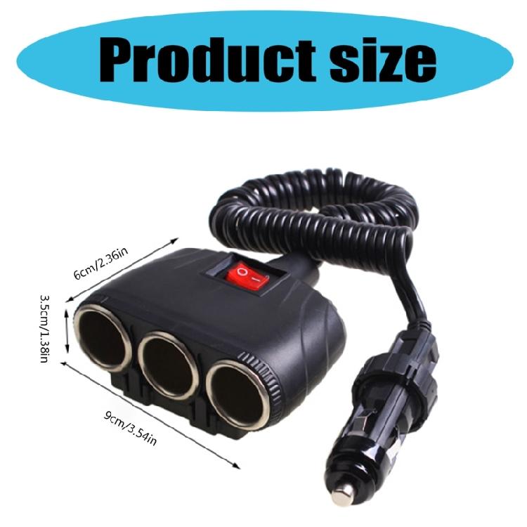 3 Socket Car Charger Adapter Charging Adapter Adapter Socket Splitter Outlet Car Charger with Secure Lock for Phone