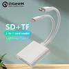 2 в 1 многопортовый преобразователь карт памяти Type-c/Lightning в TF SD Card Reader для iPhone Huawei Samsung Xiaomi USB C OTG