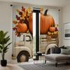 2 шт. HD День благодарения тыква грузовик декоративная занавеска Желтая завязка цифровая печать занавеска Домашний декор стиль Украшенная гостиная ro
