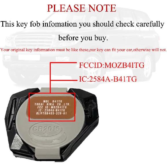 MechanMagic Key Fob Remote Replacement Fits For Toyota Yaris/Scion IQ TC XD (FCC ID:MOZB41TG) 2007 2008 2009 2010 2011 2012 2013 Keyless Entry Remote