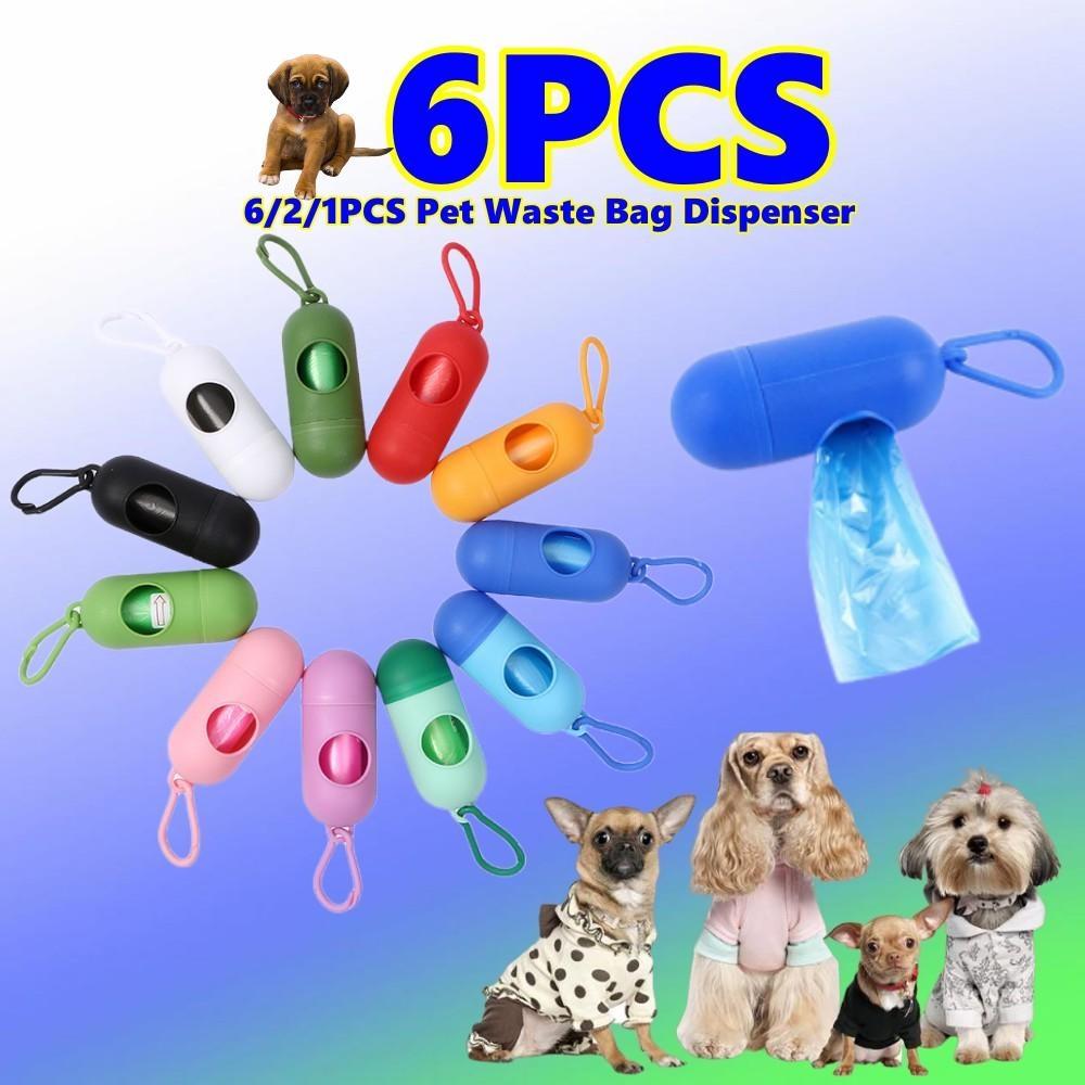 6/2/1Pcs Pet Waste Bag Dispenser For Dog Waste Bag Holder Plastic Garbage Bag Dispenser Carrier Case Dog Pet Waste Poop Bags