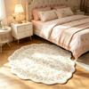 Pastoral Style Carpets for Living Room Beautiful Floral Bedroom Decor Carpet Irregular Shape Lounge Rug Home Thicken Floor Mat
