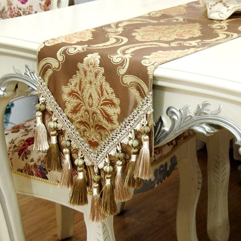 Высококачественные жаккардовые столы, флаг, хлопок, лен, цветочная живопись, дорожка для стола, домашний декор, ТВ, чай, обеденная скатерть, коврик, подвеска с кисточкой