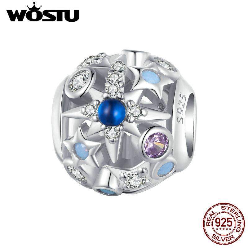 WOSTU Стерлингового серебра 925 пробы, бусины в форме сердца с изображением дневного и ночного эльфа, бусины в форме сердца для браслета, ювелирных изделий своими руками