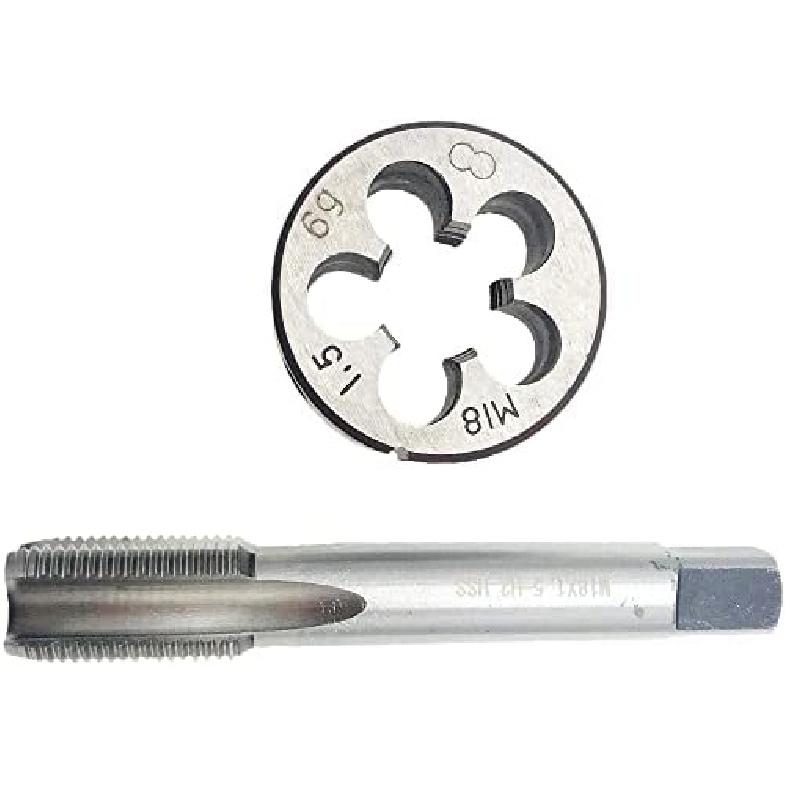 M18 x 1.5 Tap and Die Set Machine Screw M18x1.5 Tap Right Hand HSS, M18x1.5 Metric Thread Tool RH, M18 x 1.5 Thread Tap and Round Die Right Hand