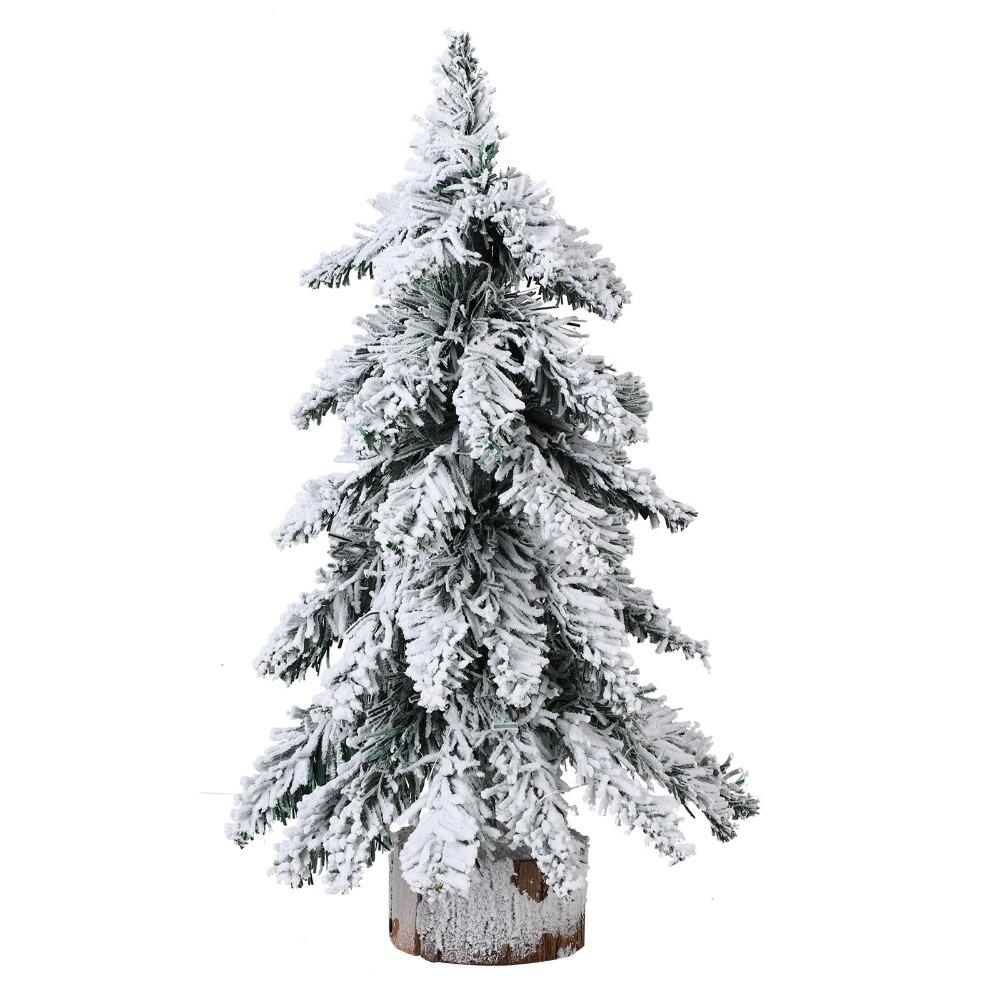 With Lights Artificial Christmas Tree PVC Material Flocking Christmas Tree Holiday Decor