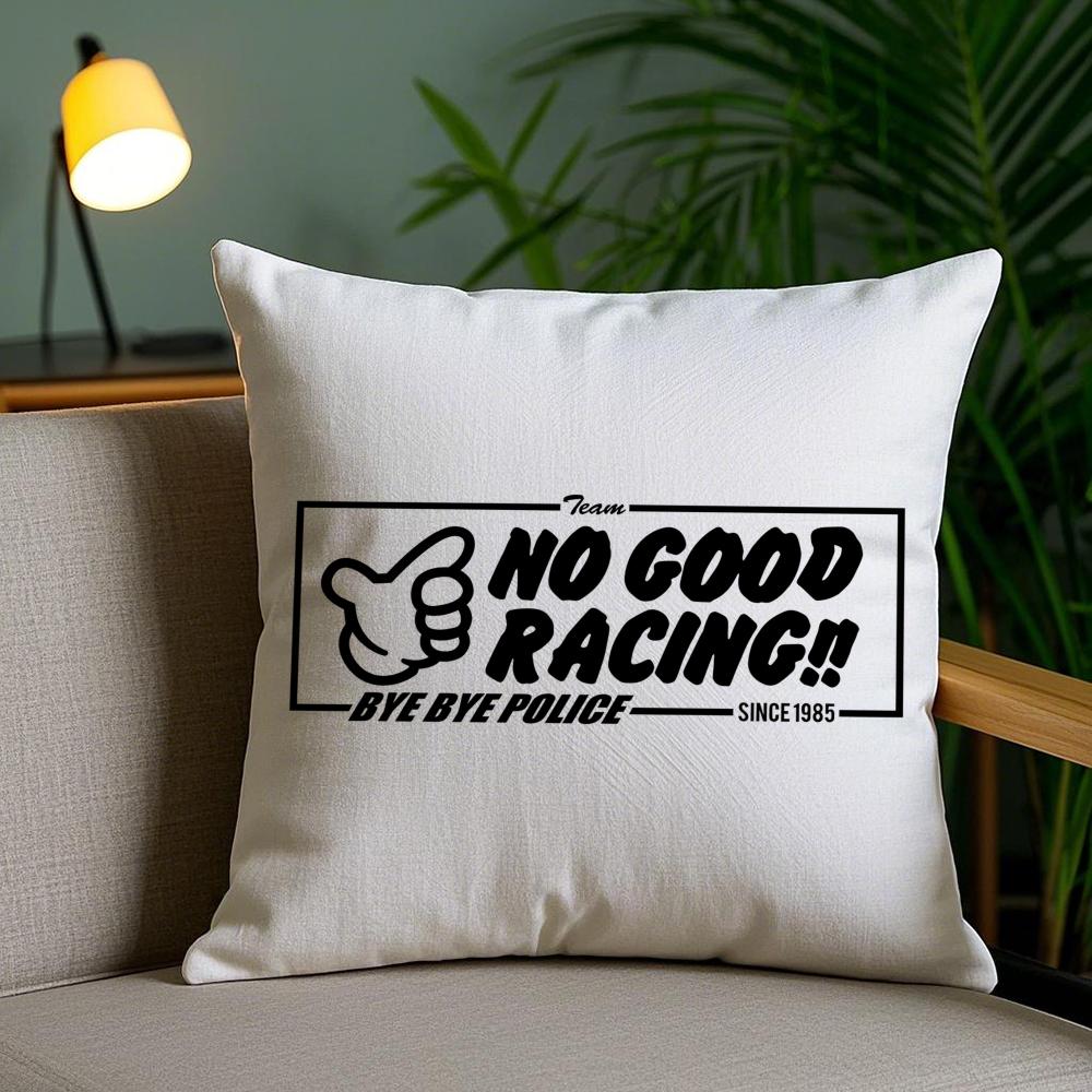No Good Racing Наволочка для подушки Плюшевая ткань Мягкая Двусторонняя Печатная Невидимая молния Чехол для диванной подушки Домашний декор