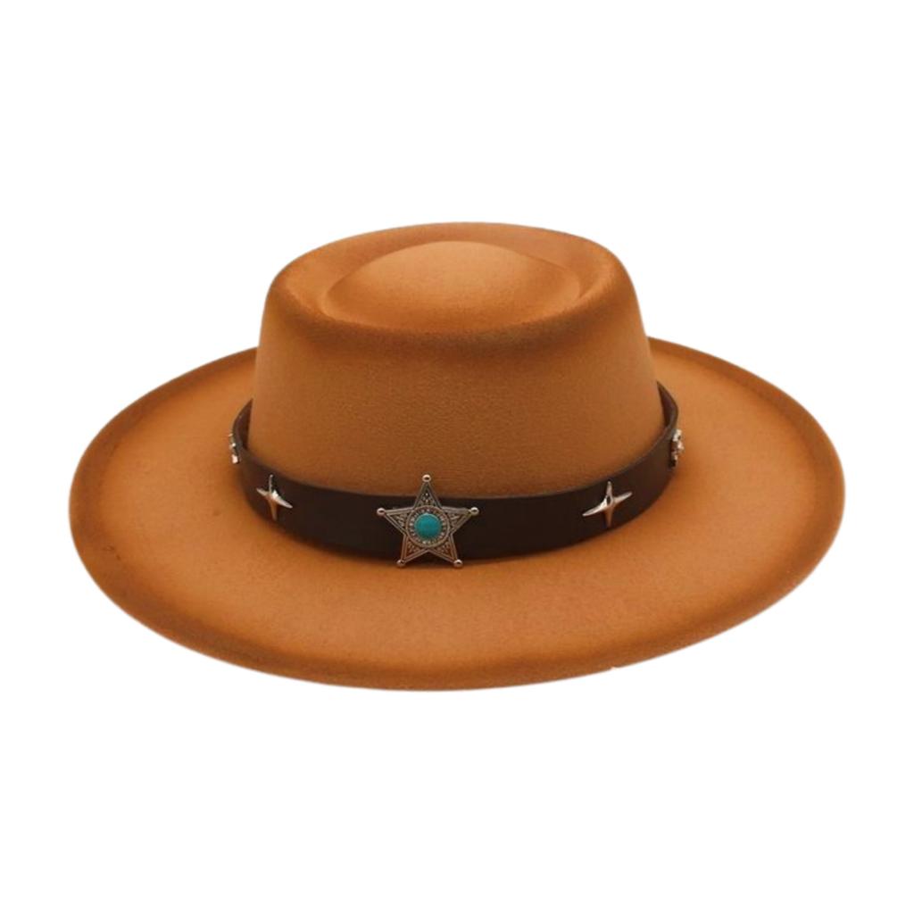 Cross-Border Tibetan Jazz Hat Dyed Solid Color Woolen Top Hat European And American Western Cowboy Hat Men'S And Women'S Party Ball Hat