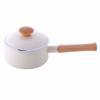 Fuji Enamel Milk Pan with Lid, 15cm, Direct Heat/Induction Compatible, Vanilla, Long Handle, Single-Handled Saucepan