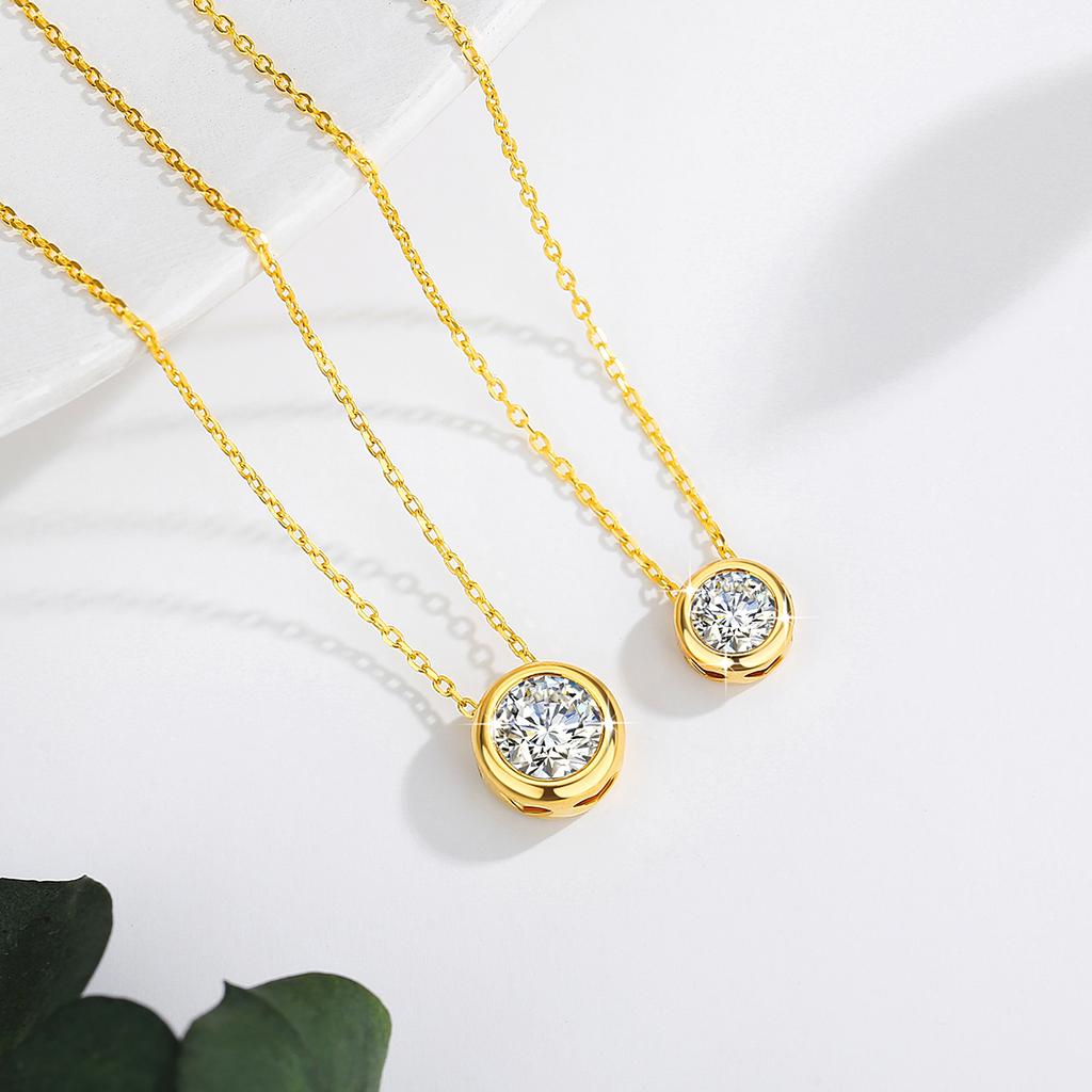 100% Настоящее Золото Ожерелье С Муассанитом 0.5ct Цвет D VVS1 Сертифицированное Дубай AU750 Ювелирное Изделие Для Женщин Свадебный Подарок