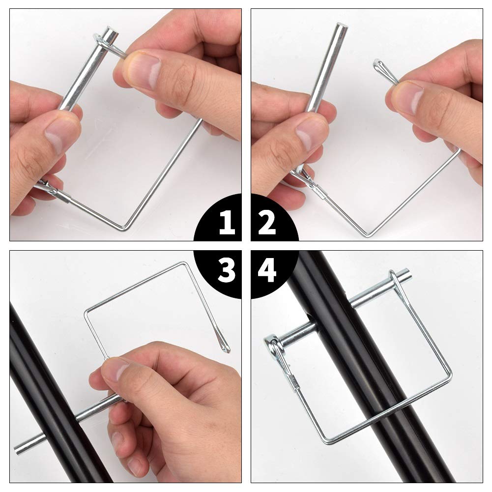 Square Pto Pin Shaft Locking Pin 1/4 Pin Hitch Pin Wire Lock Pin Safety Coupler Pin 1/4" X 2-3/4"For PTO,Farm,Lawn,Hitches,And Garden,10 PCS