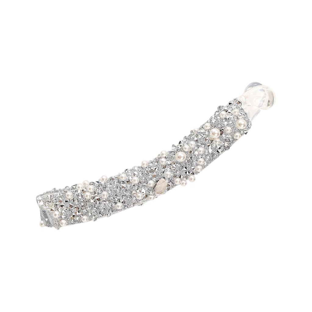 Rhinestone Beads Banana Hair Clips Vintage Fishtail Design Ponytail Holder Hair Decoration For Thick And Fine Hair
