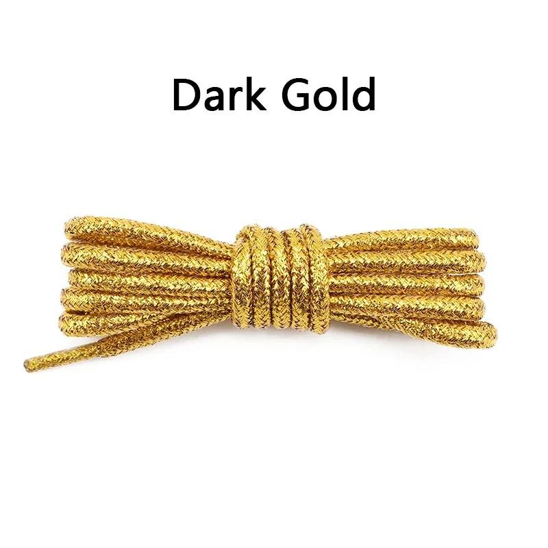 Fashion Color Flash Shoelaces Outdoor Sport Wear Resistant Circular Sports Shoelaces Metallic Luster Gold Silver Flat Shoe Laces