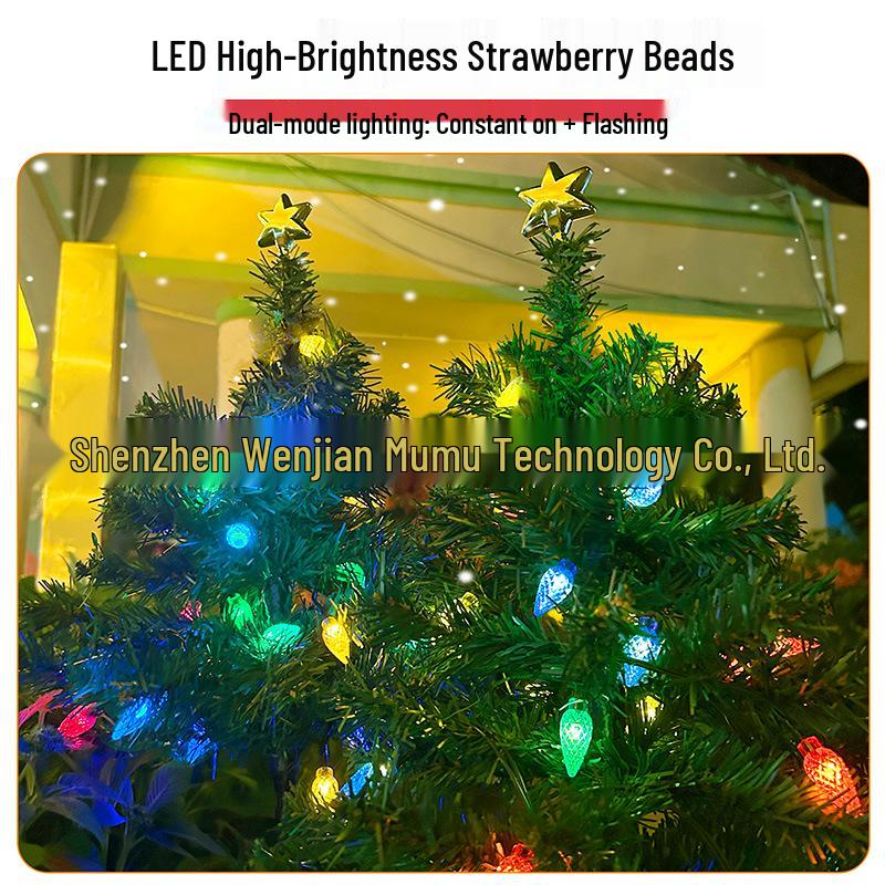 Уличные рождественские гирлянды на солнечной батарее - Водонепроницаемый праздничный декор для сада, газона и двора