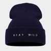 Autumn and Winter New Large Board Knitted Hat Men's Trendy Personality Retro Cold Hat Women's Fashion Letter Embroidery Simple Stacking Hat
