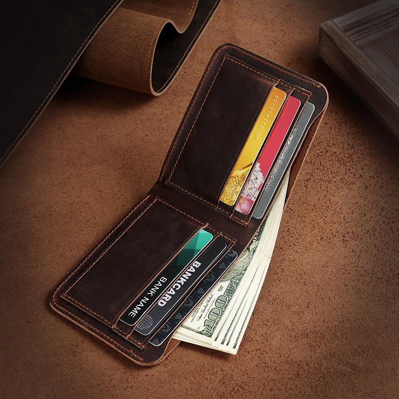 Leather Wallet Men's Leather Horizontal Wallet Men's Dollar Wallet