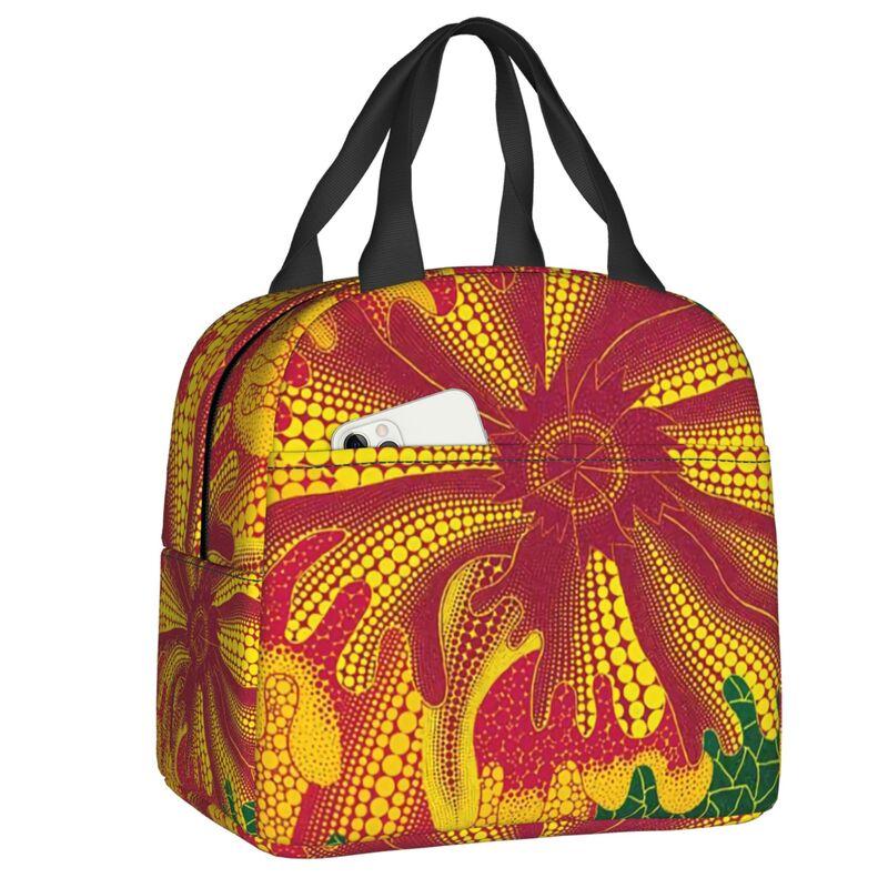 Custom Yayoi Kusama Self-Portrait Insulated Lunch Bags for Camping Travel Dot Leakproof Cooler Thermal Lunch Box Women Children