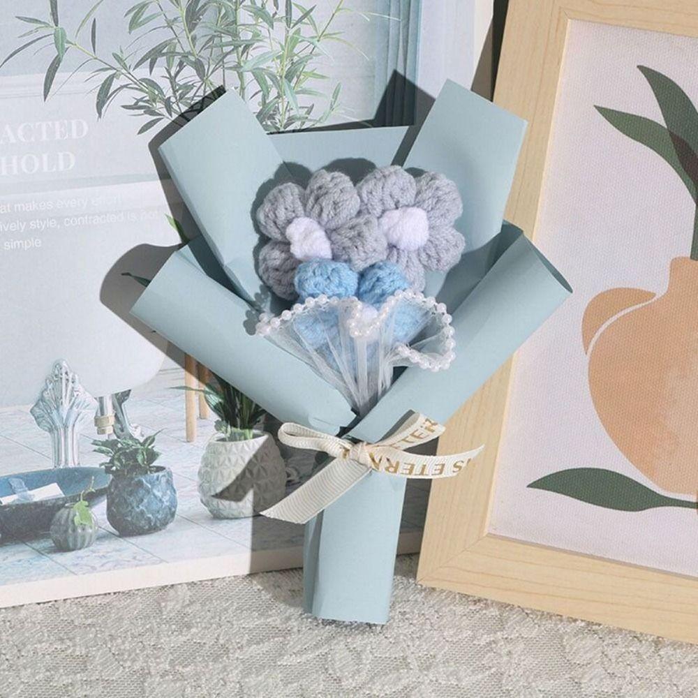 Свадебный подарок-компаньон Искусственные цветы Подарок на день рождения Цветы ручной работы Красивый вязаный цветок