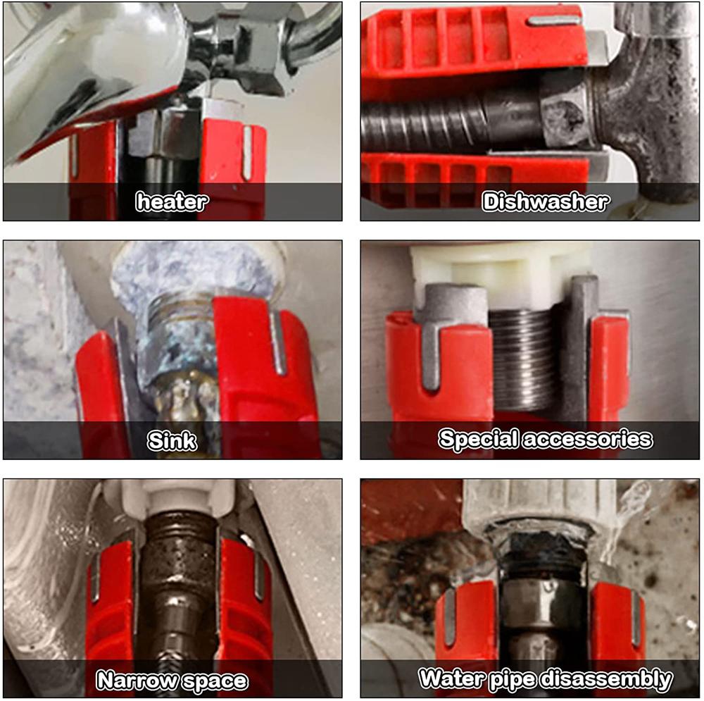 8 In 1 Multi Purpose Faucet And Sink Installer Wrench Anti-slip Handle Double Head Wrench Tool Extra-long Design Wrench Tool