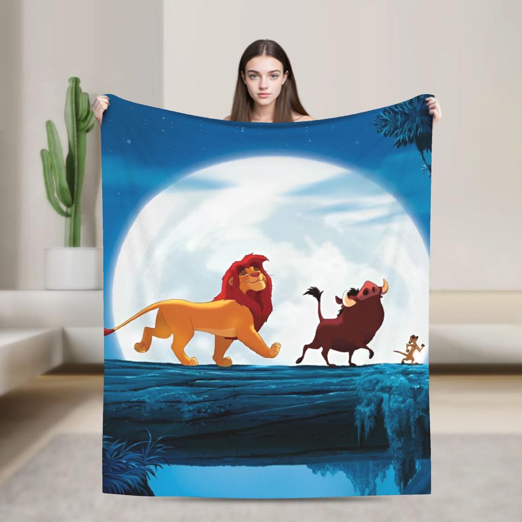 The Lion King Simba Anime Blankets Velvet Anime Warm Throw Blanket for Outdoor Travel Bedspread