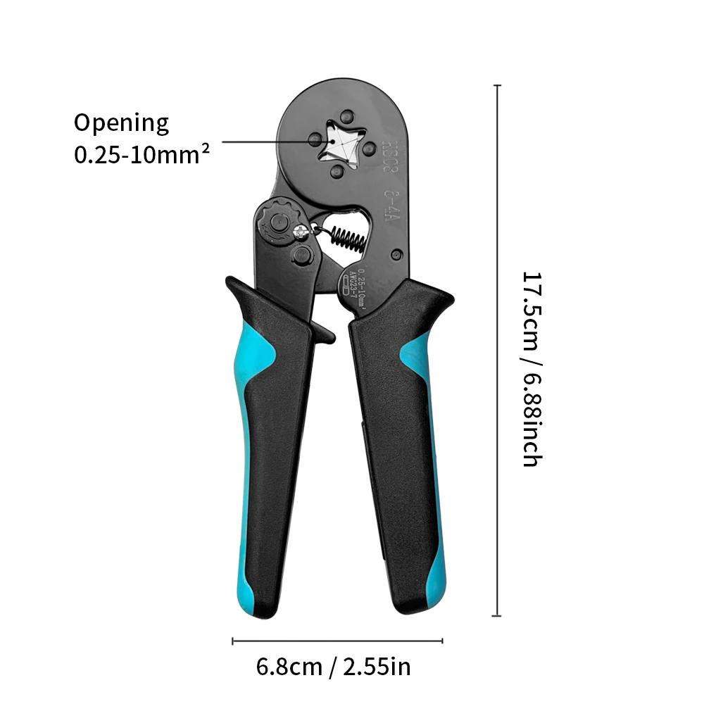 6-4A Wire Crimping Pliers Set 1200PCS ulation Terminals Electrical Tube Crimping Plier Jaws Kit Multi-functional Clamp Tools