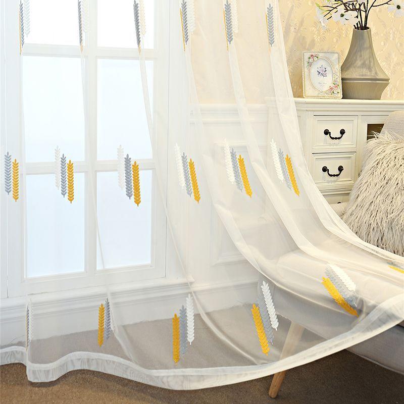 Перегородка Прозрачная Занавеска Роскошная Синяя Вышитая Прозрачная Занавеска Кружевная Вуаль Драпировки Светофильтрующая Занавес Винтажный Цветочный Декор Для Окна