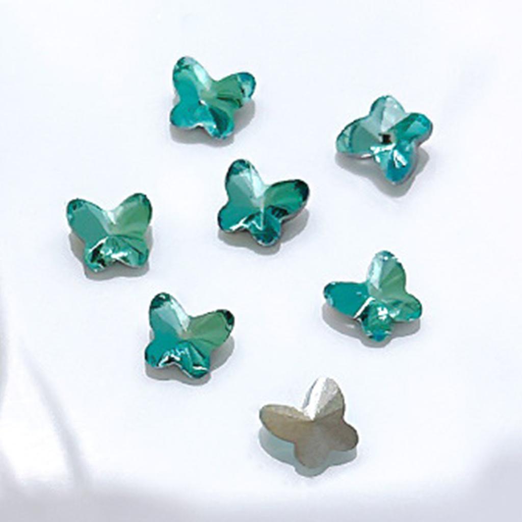 10x/Set Hearts Nail Art Charms for DIY Nails Pointed Back Nail Rhinestones Square Nail Charms Butterfly Shape Nail Gems