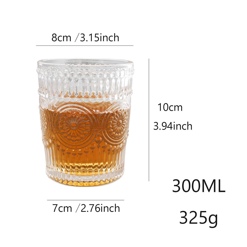 Кружка с тиснением, стеклянная чашка на 10 унций с набором соломинок, посуда для ежедневного использования, ретро сок, напиток, вино, чай, молоко, кофе, чашка, стеклянная посуда