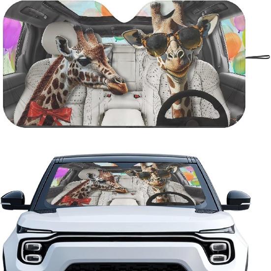 Fashion Cat Car Window Shades Foldable Car Windshield Sunshades Automotive Windshield Sunshades Keep Cool UV Rays Protection for Most Sedan Truck Van