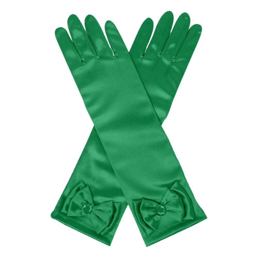 Wear Satin Sequins Stage Gloves Full Finger Mittens Princess Skirt Accessories Children Long Gloves