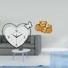Настенные часы в форме сердца Акриловая фигурка свиньи Декоративные Креативный дизайн Бесшумный ход Смола