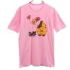 Sanma No Manma Print Short Sleeve T-shirt M Pink Men's Used