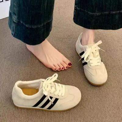 Ретро анти-бархатные немецкие тренировочные кроссовки с дофамином на шнуровке с низким верхом 2025 весна женские повседневные дышащие и удобные взрыв