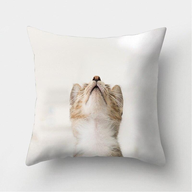 Декоративные подушки с милым кошачьим принтом, наволочка, чехол для подушки из полиэстера, подушка, украшение для дивана, гостиной, наволочка
