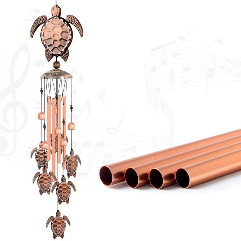 Горячие, латунные морские черепахи, колокольчики с S-крючком, украшения для патио на открытом воздухе, красивый домашний декор