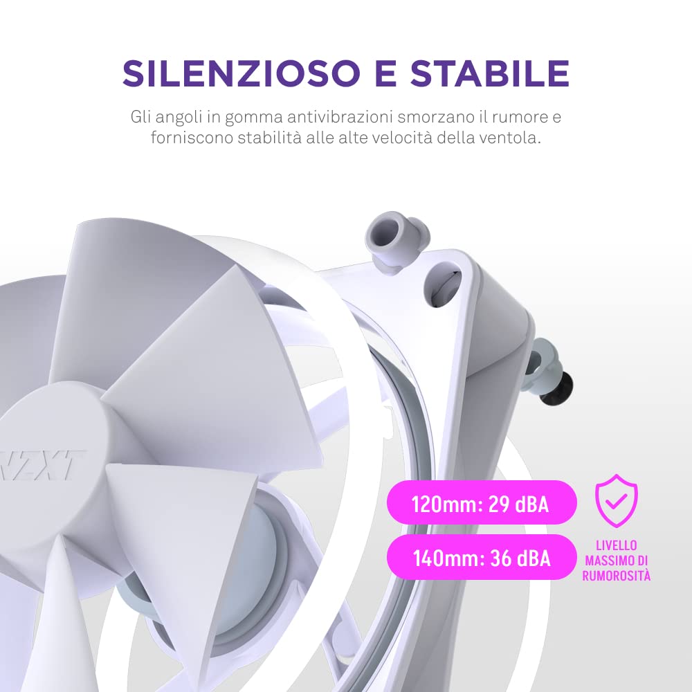 Вентилятор NZXT F140 RGB Duo 140 мм RGB 20 индивидуально адресуемых светодиодов Сбалансированный воздушный поток и статическое давление Гидродинамические подшипники ШИМ-управление Резина