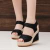Fashion Wedge Sandals for Women Summer Casual Non-slip Peep Toe Platform Shoes Rubber Sole Buckle Elegant Heel Woman Sandale