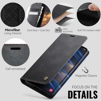 Кожаный чехол-книжка с карманом для карт для Samsung Galaxy S25 S24 S23 S22 S21 S20 S10 A55 A56 A54 A53 Магнитная подставка Противоударная задняя крышка
