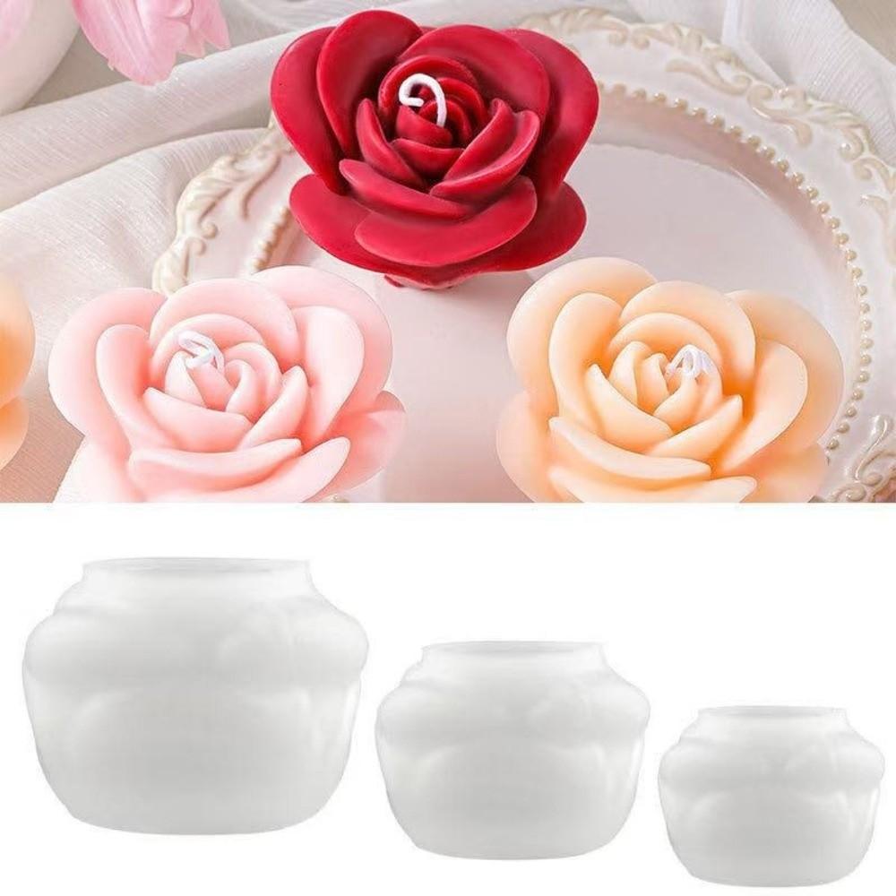 3D Candle Making Mold Rose Flower Shape Resin Craft Mold Creative Flower Mold Soap Making