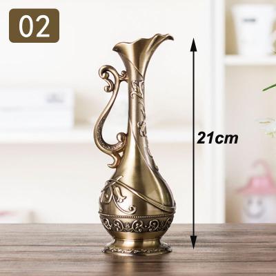 European Retro Peacock Vase Small Metal Alloy Gold Bronze Crafts Table Modern Home Decoration Flower Bottle Jug