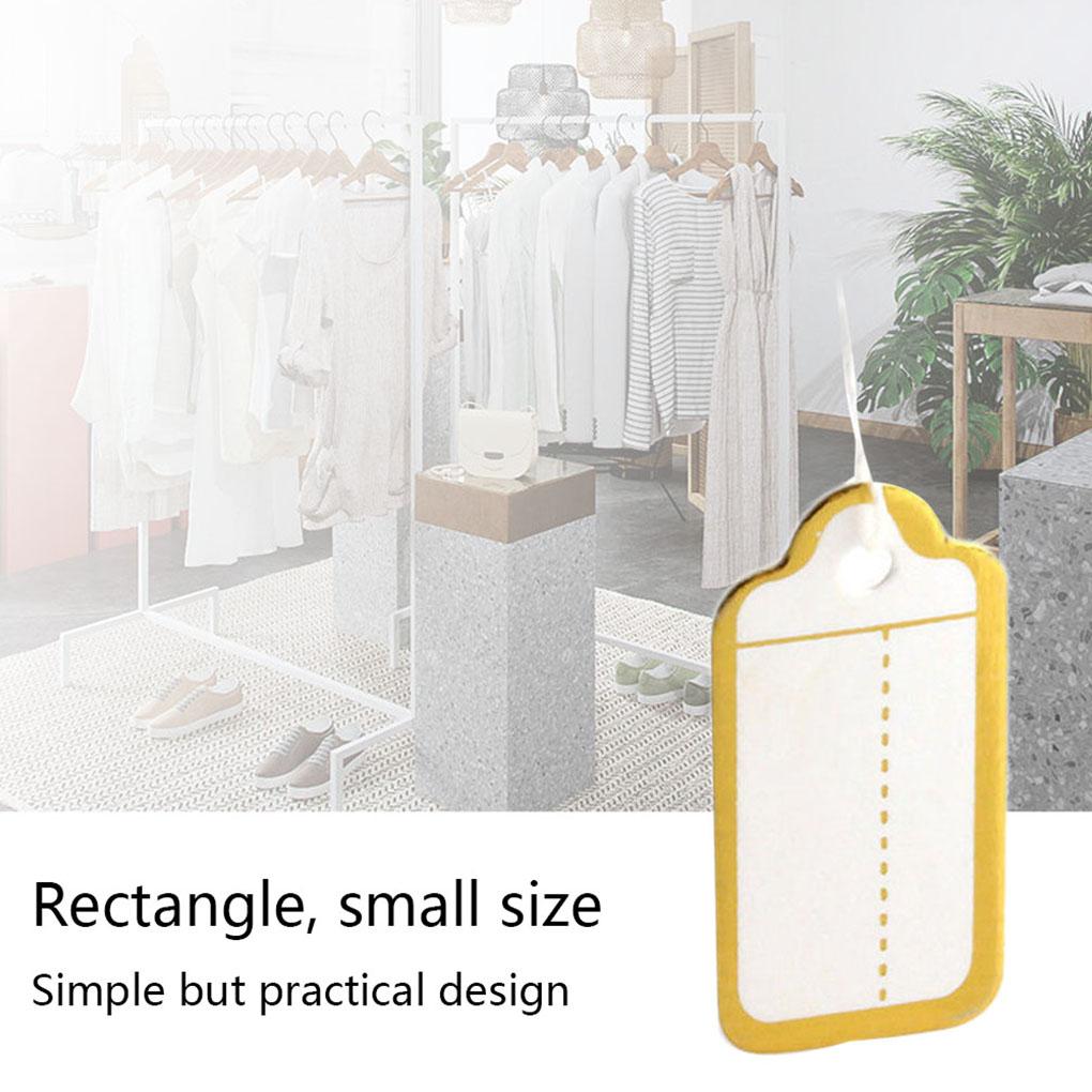 500 PCS Rectangle Card Paper Writable Gold Edge Display Tool Hanging Tags Jewelry Price Labels Jewellery Hangtags with Words