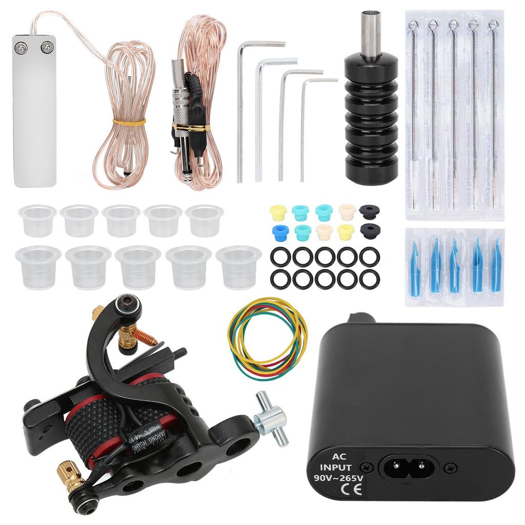 Профессиональный комплект для татуировки, 10 штук, блок питания для татуировки для начинающих, практикующих татуировку