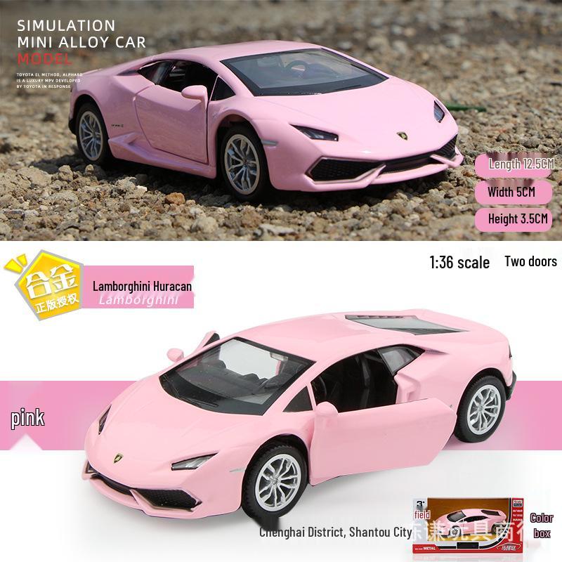 1:36 Розовая модель автомобиля с сердечками для девочек - Игрушечная машинка из сплава в стиле инфлюенсера Douyin