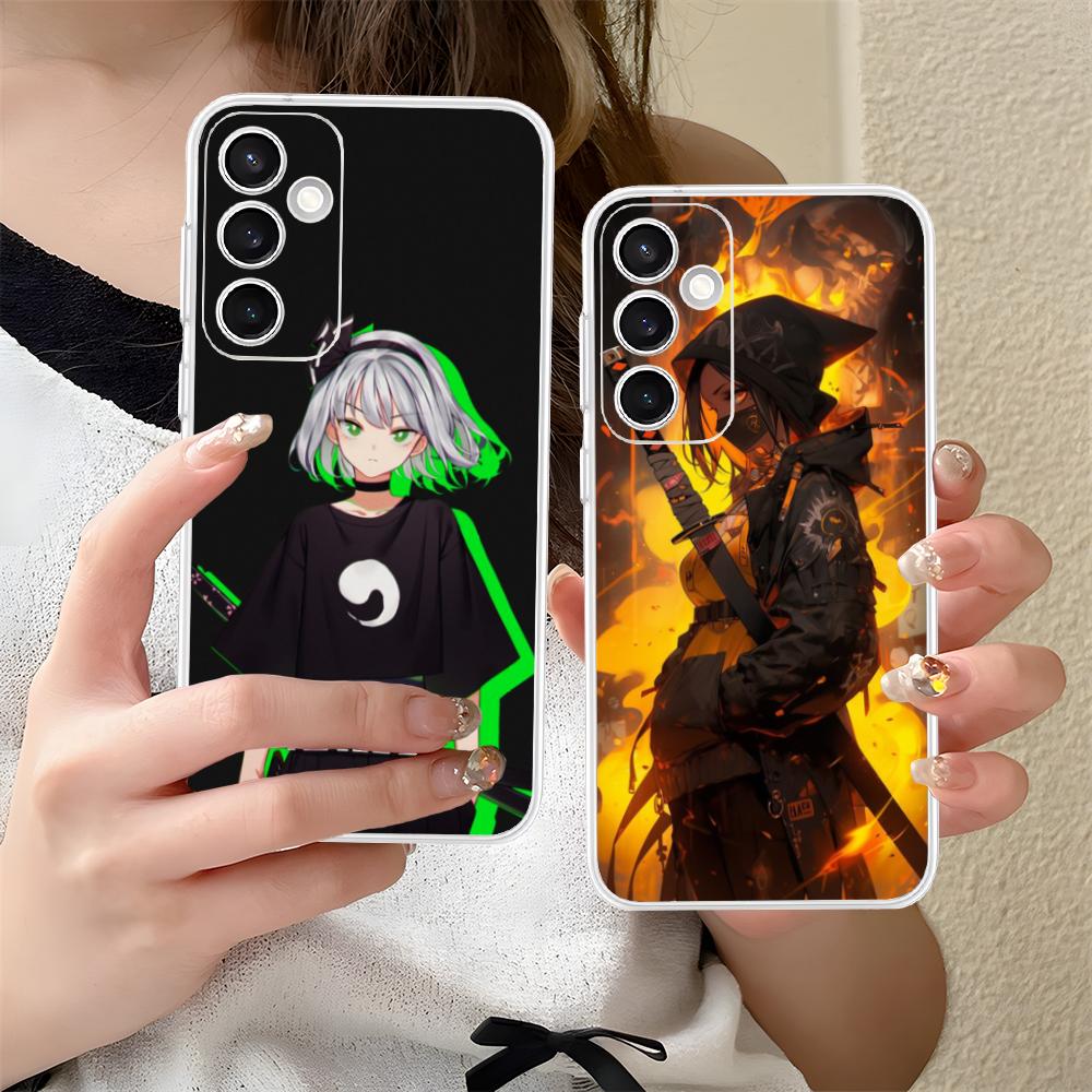 Anime Girl Mobile Phone Case for Samsung Galaxy S25 S24 S23 S22 S21Plus FE Ultra Clear Colorful Cover Smartphone Cover