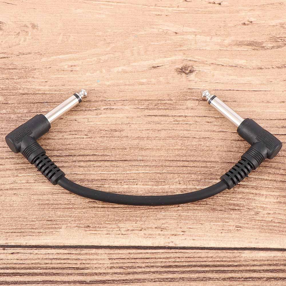 15cm Right Angle Connect Normal 2 Plugs Guitar Pedal Cable Effect Pedal Instrument Patch Cable