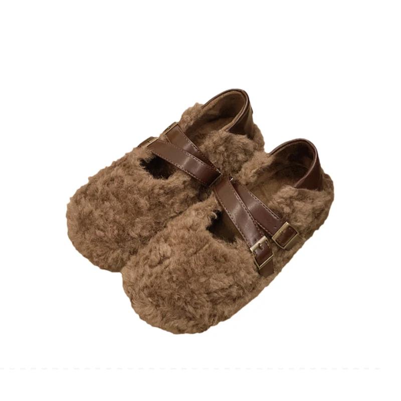 Женские меховые леопардовые хлопковые туфли на плоской подошве, повседневная обувь для женщин, тренд 2025 года, новые зимние сапоги, зимние удобные женские зимние ботинки