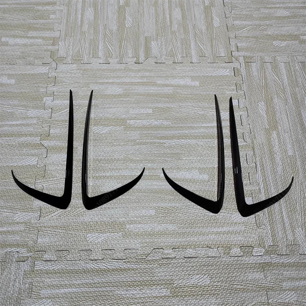 2PCS Car Front Fog Light Cover For Tesla Model Y 2020-2024 Lamps Blade Trim Spoiler Wind Knife Bumper Gloss Black ABS Tuning