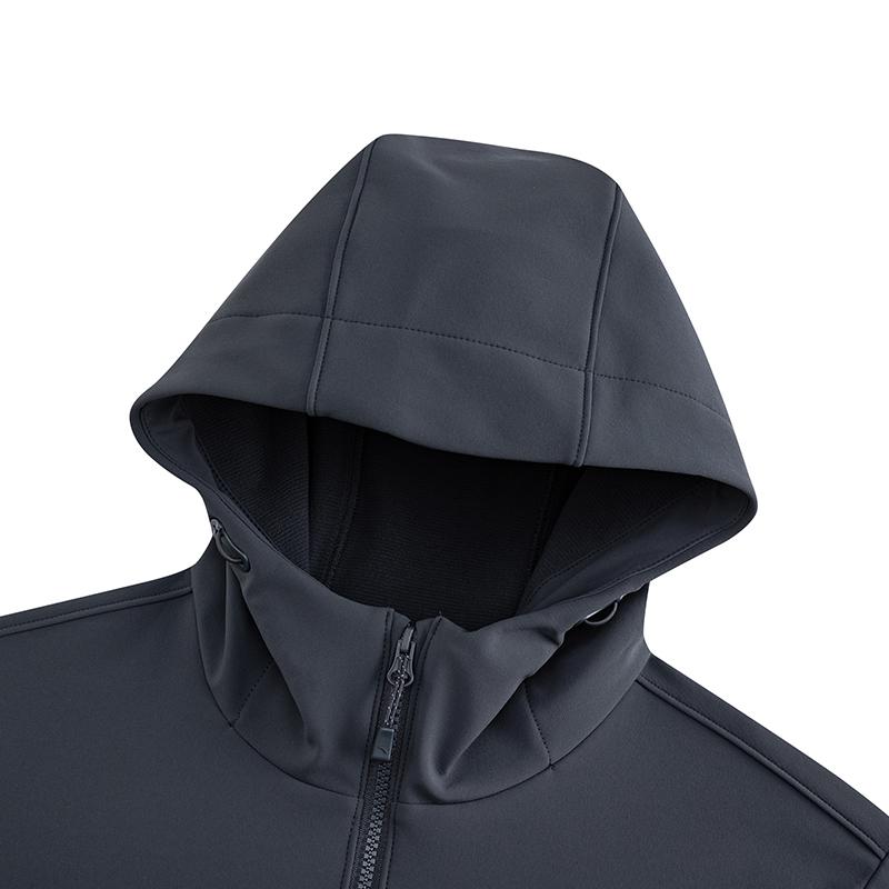 Men's Coat Anta Hooded Sports Coat Men's Dark Smoke Gray
