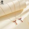 ORSA JEWELS Серебряный кулон-ожерелье 925 пробы в форме буквы Y с кубическим цирконием 4A для женщин Ручная работа Подарок Вечерние украшения EQN74