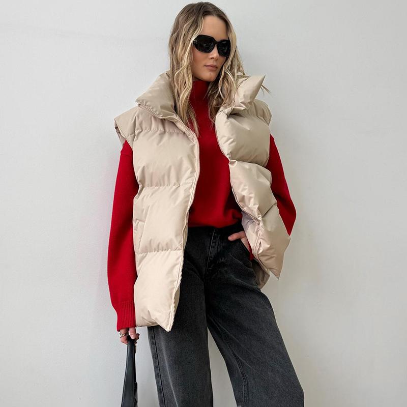 Женская зимняя теплая стеганая куртка без рукавов, свободная демисезонная куртка для женщин 2024 года, осень, новая повседневная парка, уличные куртки для активного отдыха, женская одежда